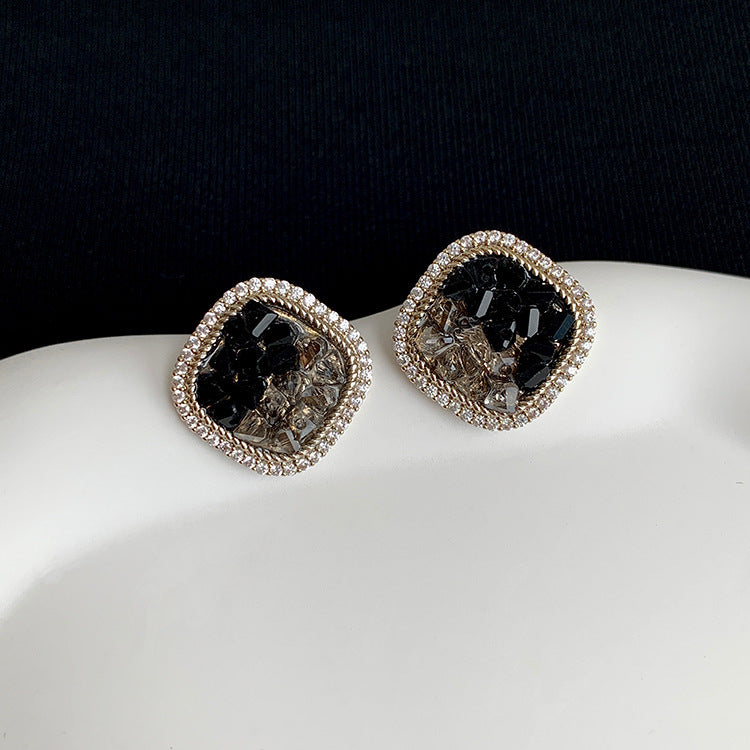 Women's Crystal For Design High-grade Gradient Effect Light Stud Earrings