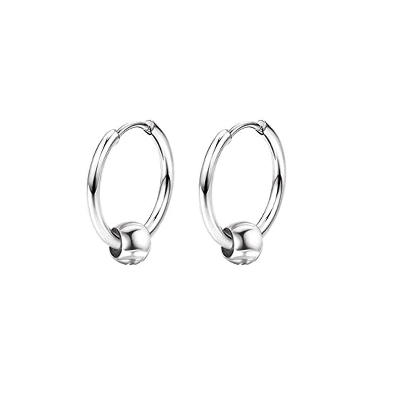 Women's & Men's Titanium Steel Ear Clips Pierced Fashion Korean Style Personalized Rings