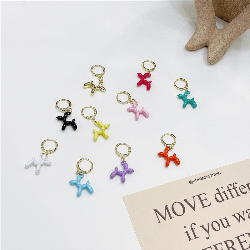 Creative Balloon Dog Fashion Three-dimensional Multicolor Earrings