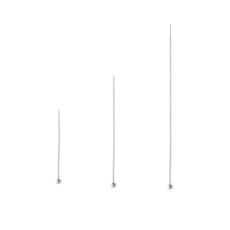 Women's Chen Sterling Sier Round Beads Simple Graceful Bean-shaped High-grade Short Ear Line
