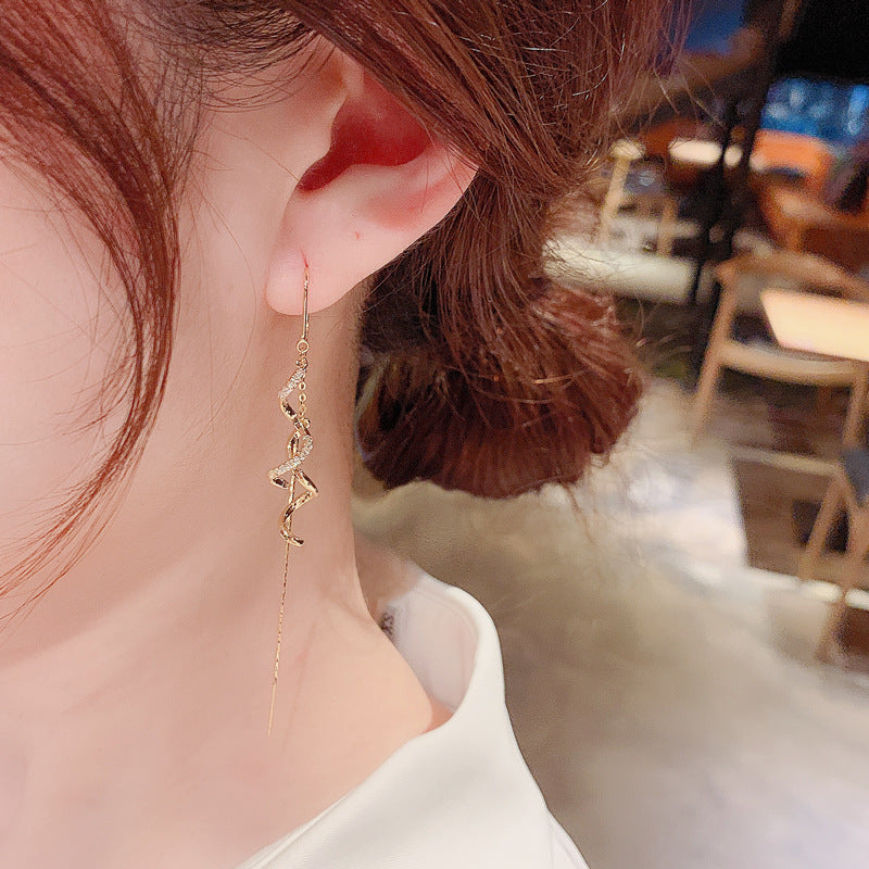 Women's Zircon Spiral Tassel Fashion Personalized Long Rings