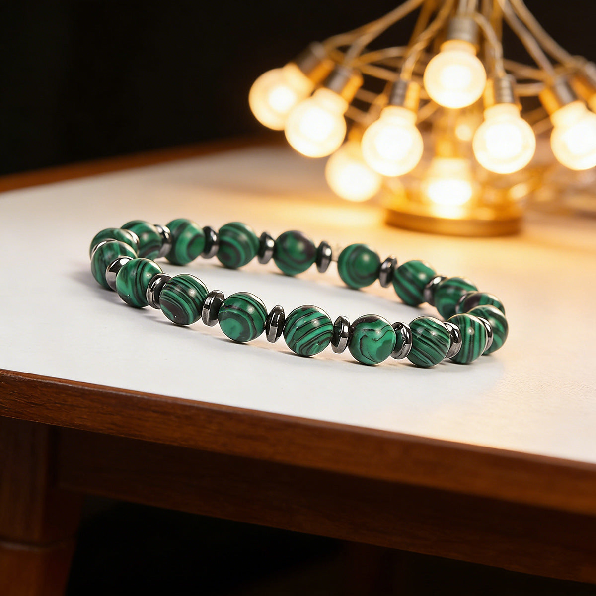 Overseas Beaded Malachite Making Filament Handmade Bracelet