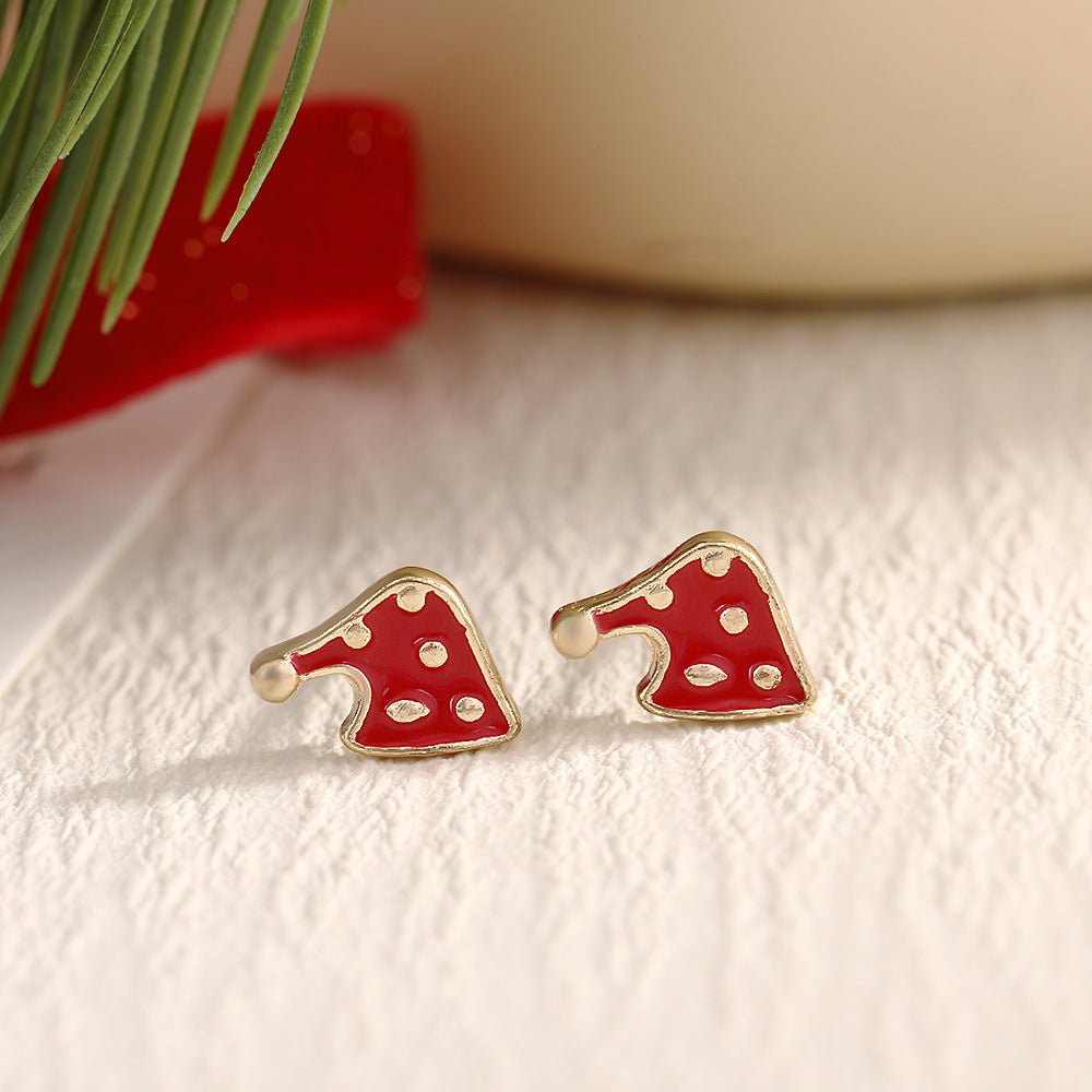 Fashion Elk Tree Snowflake Rhinestone Personalized Stud Earrings