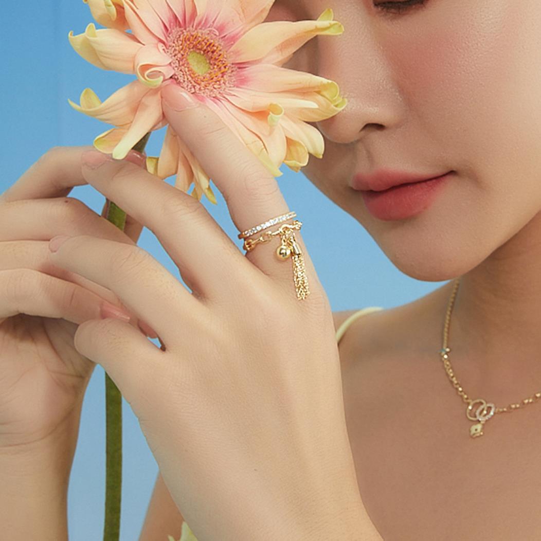 Style Yarn Ball Tassel Open Female Minority Simple Ring