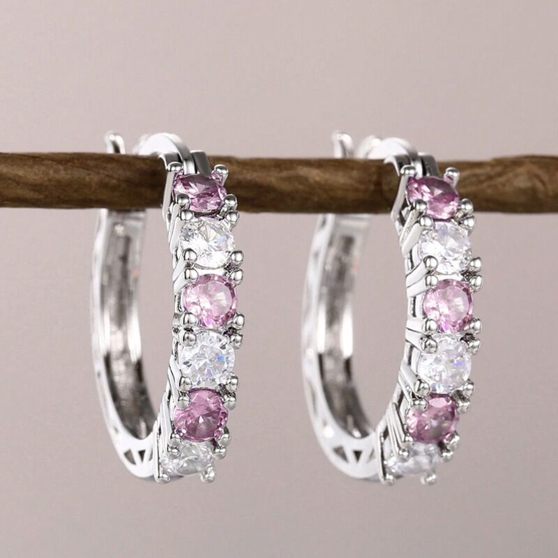 Women's Simple Elegant Circle Hollow Jeweled Two Buttons Rings
