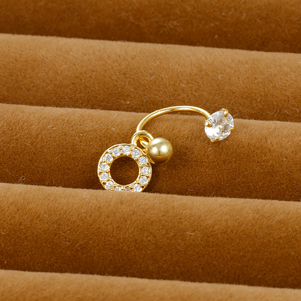 Shaped Piercing Flower Zircon Ear Bone Earrings