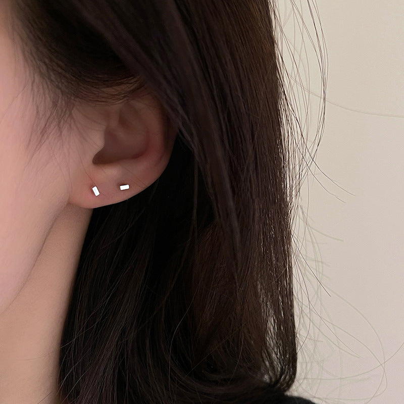 Cold Style Geometric Square Female Niche Ear Bone Design Earrings