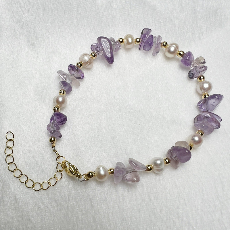 Freshwater Pearl With Crystal Gravel Live Broadcast Amethyst Bracelets