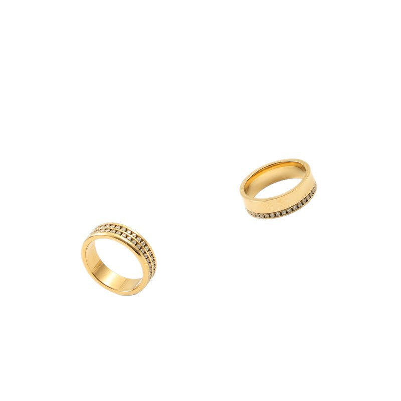 Zircon Titanium Steel Gold Plated Face Bracelet