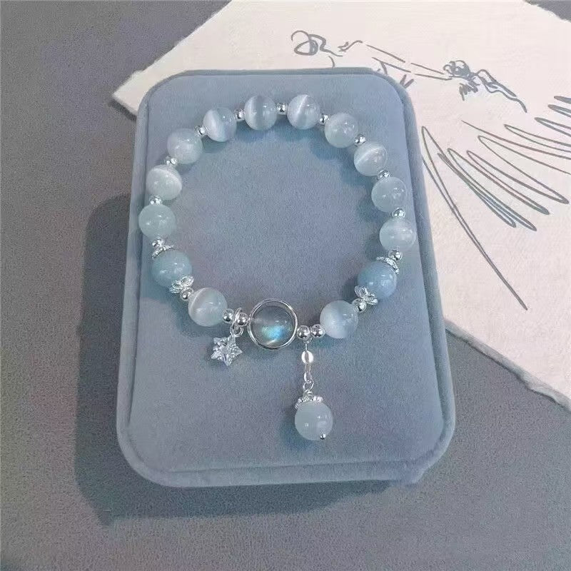 Glass Female Design Crystal Pentagram Gray Moonlight Tide Girlfriend Bracelet