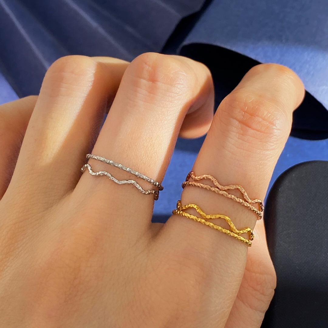 Shape Gold Sier Rose Golden Three Colors Casual Rings