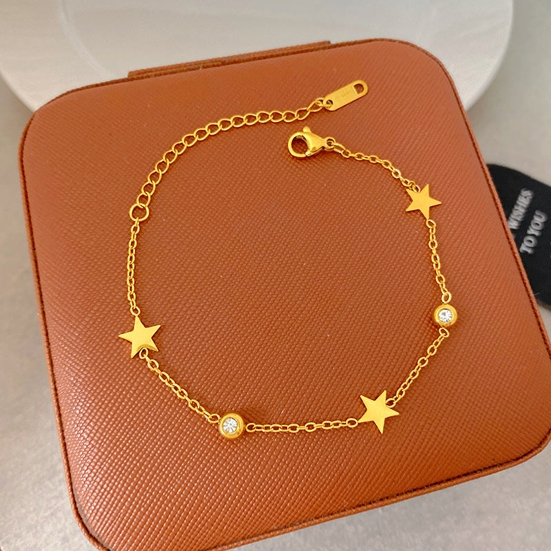 Light Luxury Micro Inlaid Zircon Woven Wire Mesh Fashion Temperament Bracelet