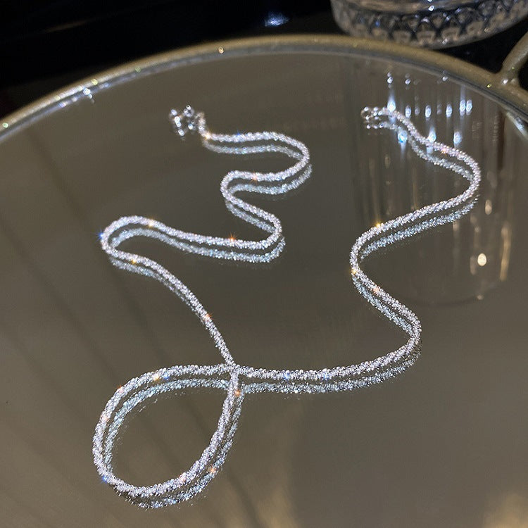 Style Sier Pigment Chain Sparkling Starry Simple Necklace