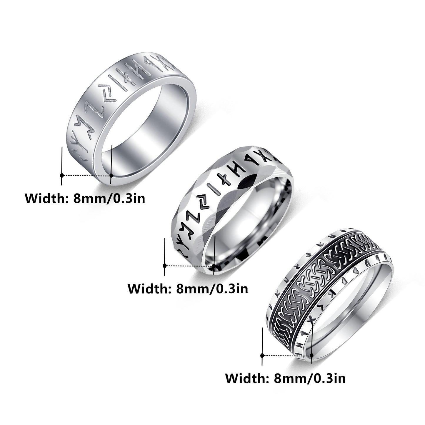 Men's Retro Multiple Pattern Daily Wear Stainless Rings