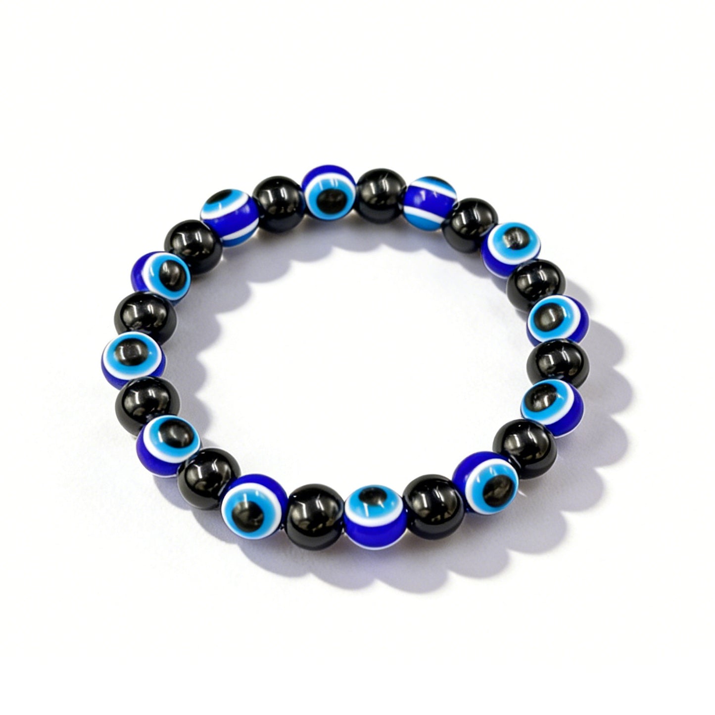 Blue Devil's Eyes Black Stone Handmade Bracelets