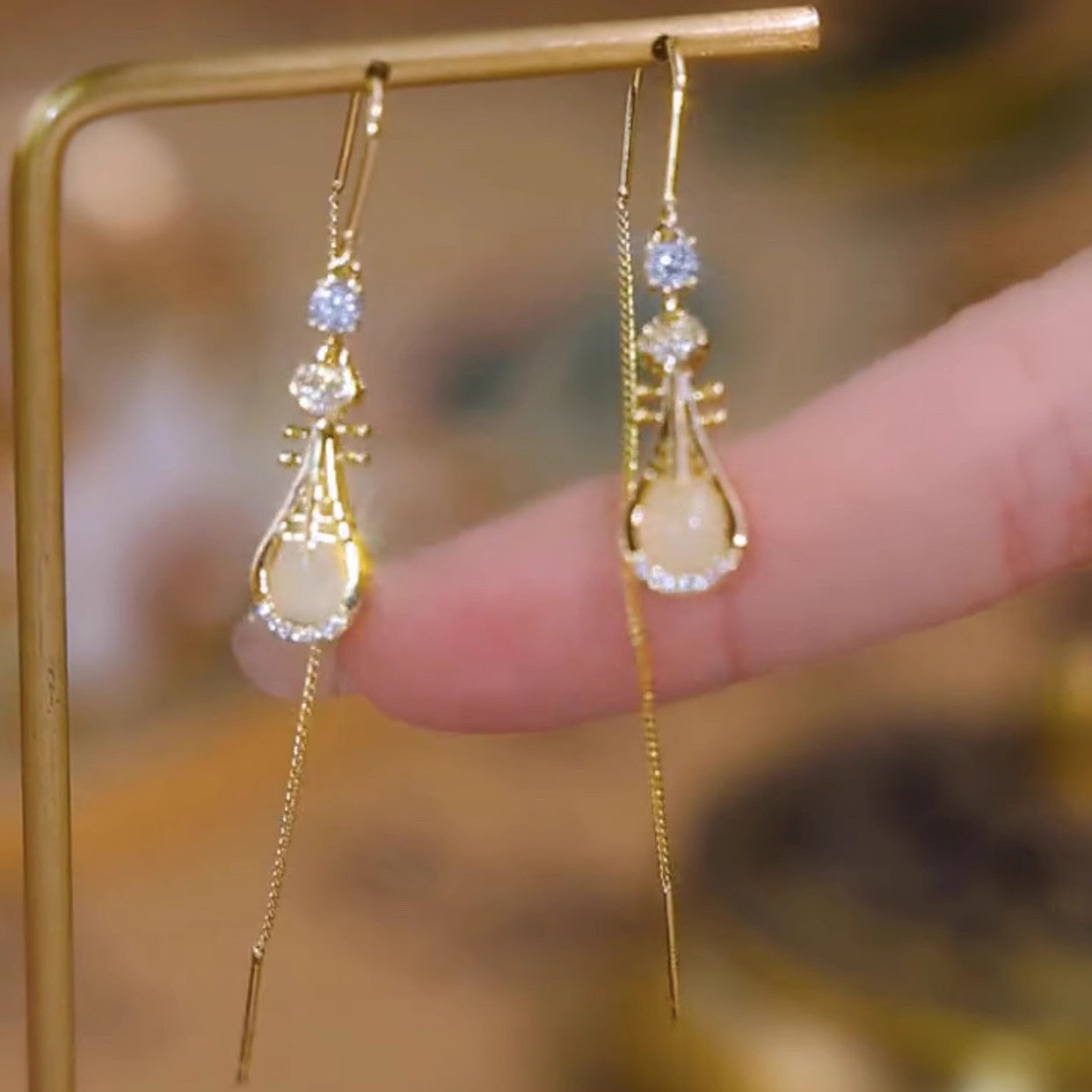 Women's High-grade Pipa Tassel Unique For Trendy Crystal Ear Line