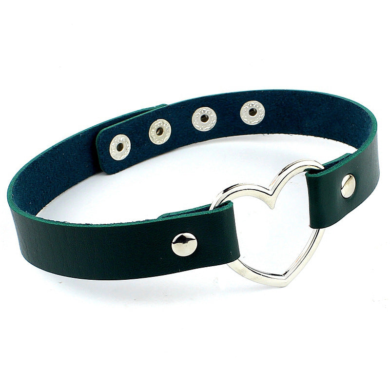 Fashion Punk Nightclub Soft Leather Heart Love Necklaces