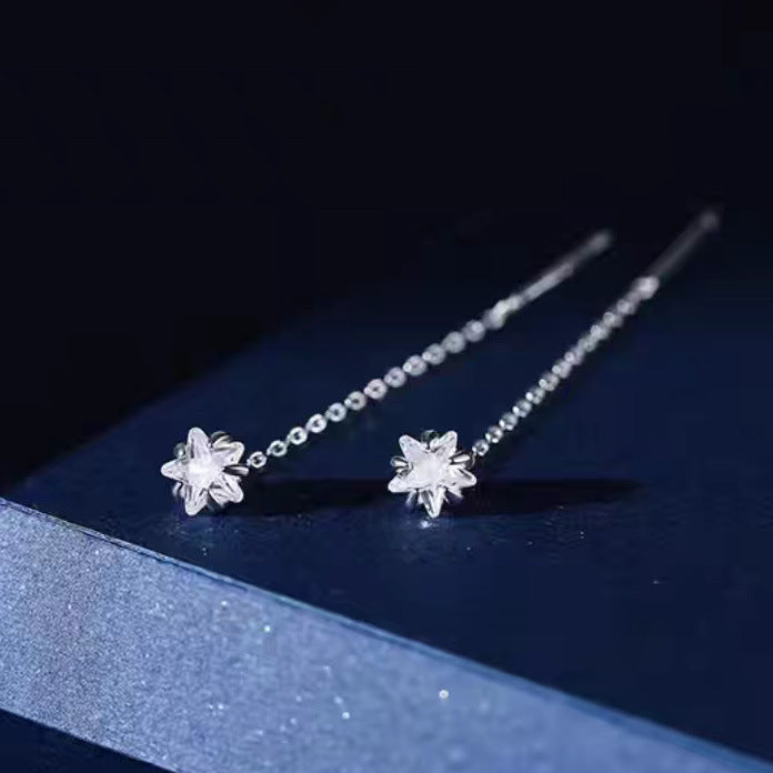 Women's Simple Pure Sier Star Light Luxury Ear Line