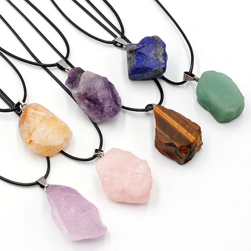 Stone Rough Crystal Agate Multicolor Irregular Pendants