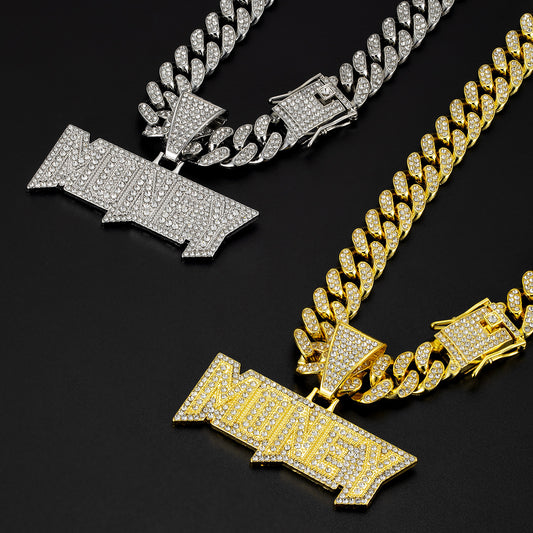 Men's Hip Hop Alloy Full Diamond Letter Pendants