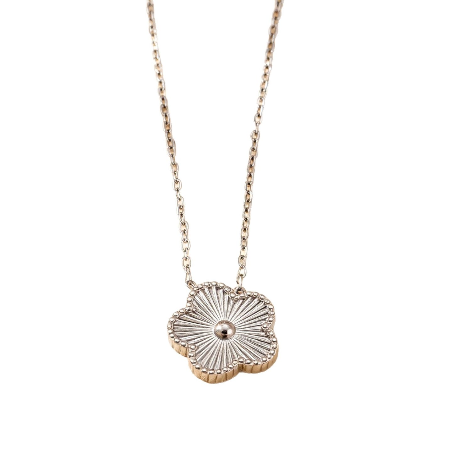Steel Gold Clover Light Luxury High-grade Parthenocissus Grass Ear Female Necklaces