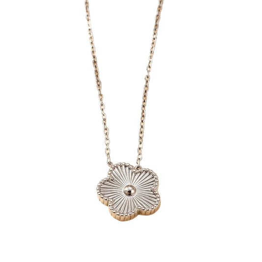 Steel Gold Clover Light Luxury High-grade Parthenocissus Grass Ear Female Necklaces