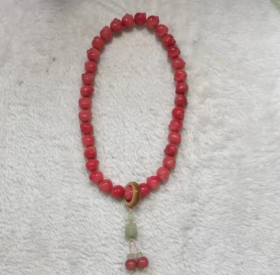 Men's Natural Bodhi Carving Cat's Paw Female Hand Toy Bracelet