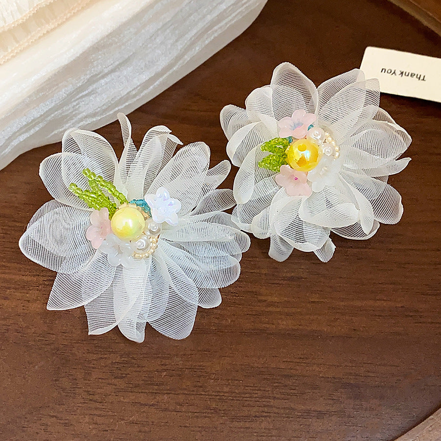 Palette Niche Design Sunflower Flower Female Vacation Style Stud Earrings