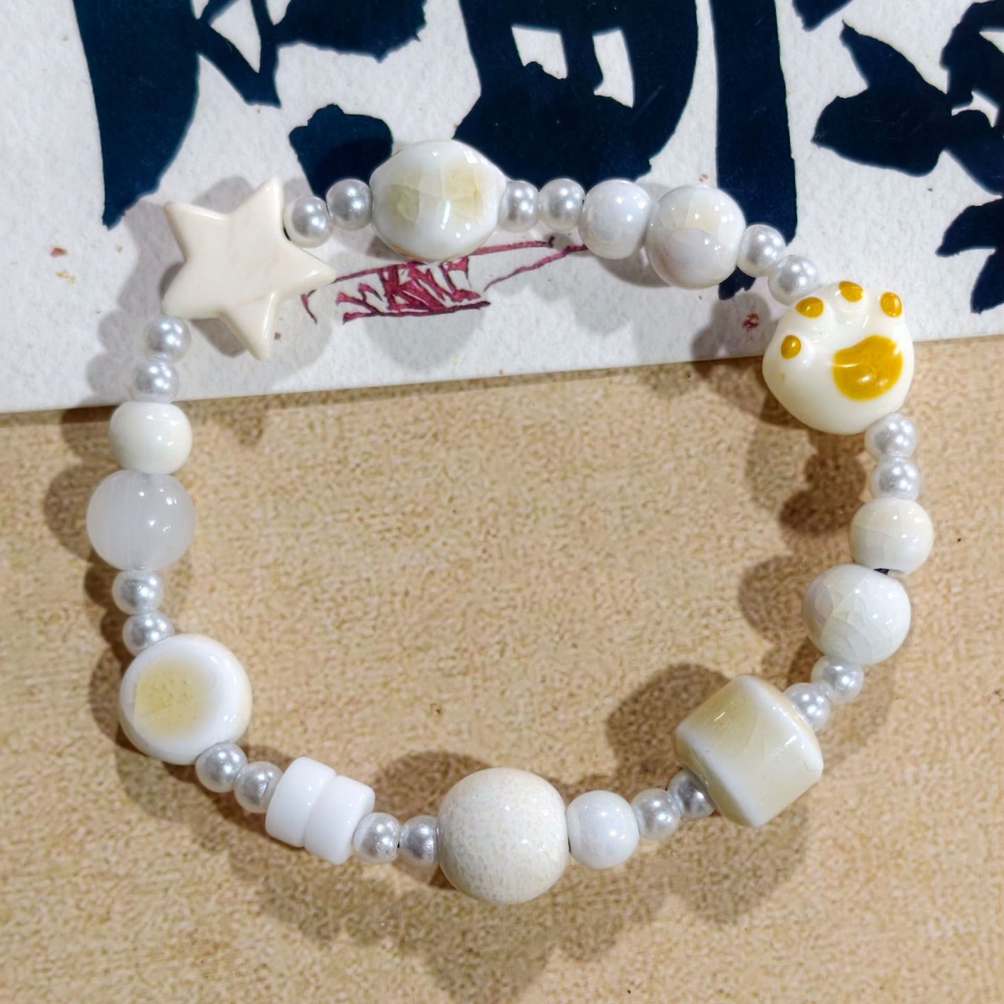 Artistic Handmade Ceramic Single Circle Ethnic Bracelet