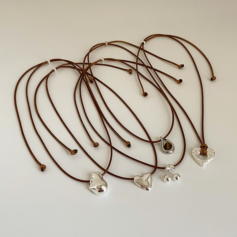 Leather String Female Niche High Sense Simple Temperamental Necklaces