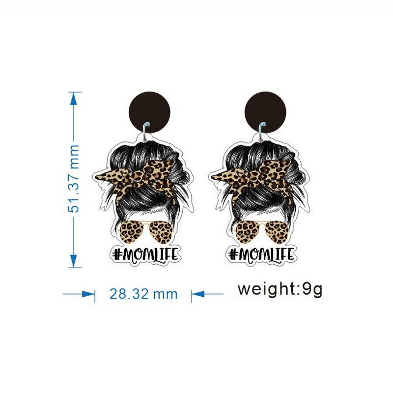Holiday Mother's Day Acrylic Mother Rainbow Earrings