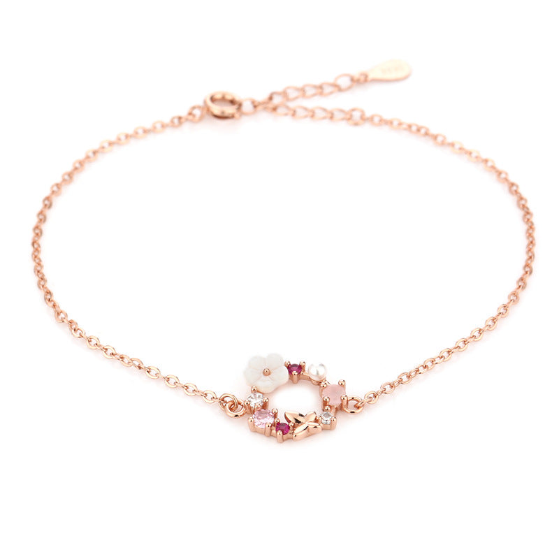 Garland Korean Style Romantic Aura Pearl Butterfly Diamond Rose Bracelets