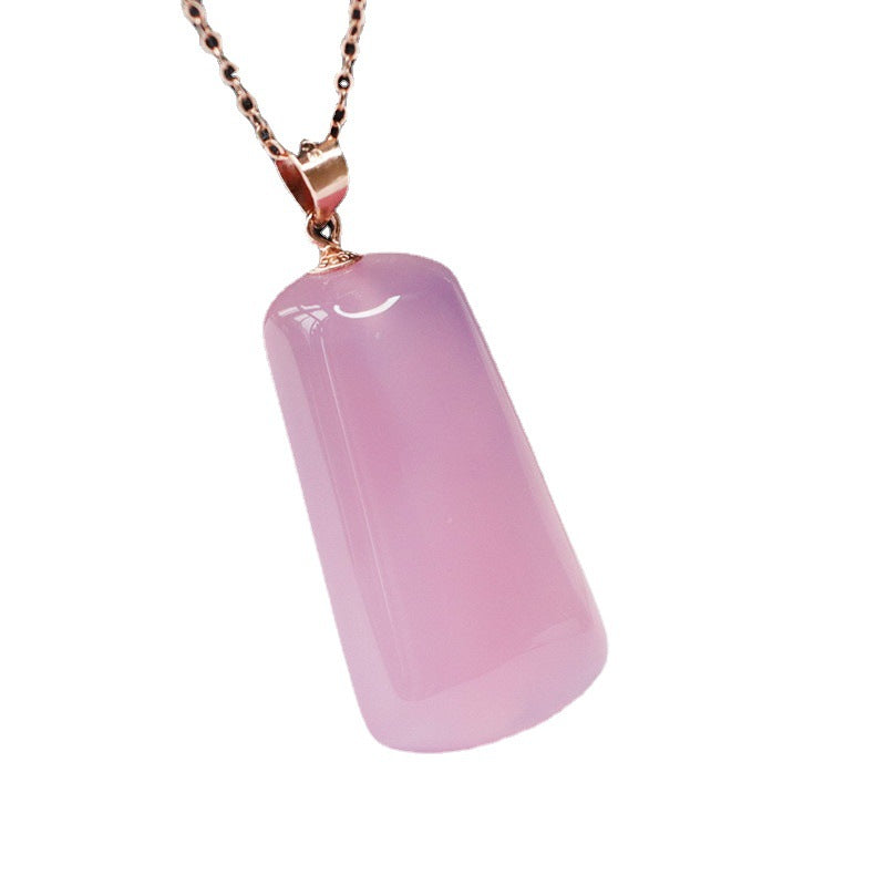 Inlay Natural Rose Chalcedony Lucky Agate Pendants