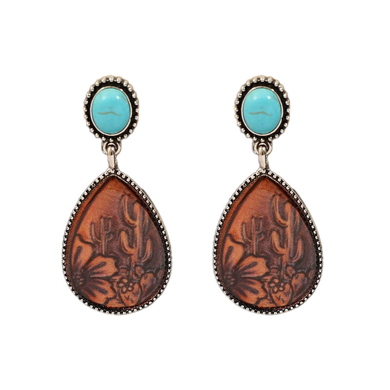 Drop-shaped Long Chain Bohemian Lady Couple Earrings