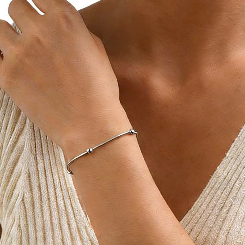 Women's Bean Round Beads Snake Bones Chain Light Luxury High-grade Design Necklace