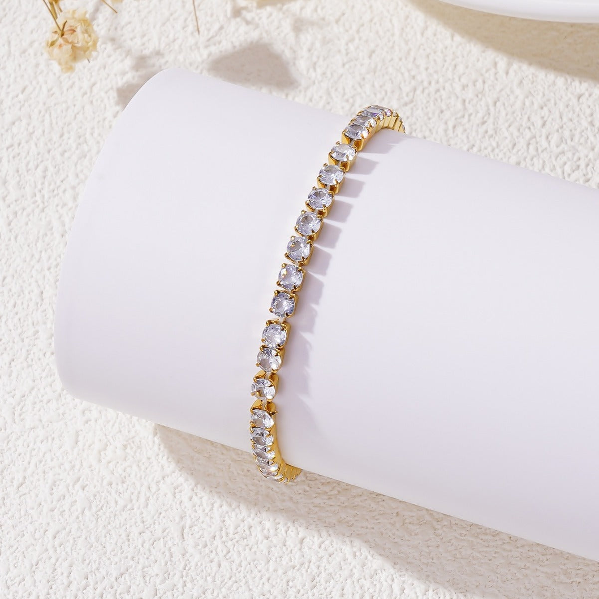 Women's Minimalist Single Row Square Zircon Fashion Simple Full Diamond Bracelets