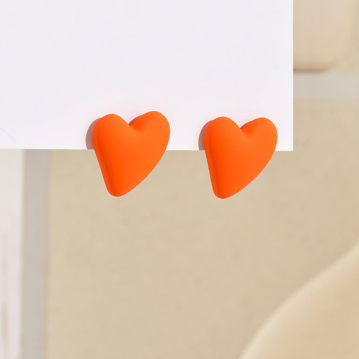 Color Small Love Valentine's Day Simple Fashion Acrylic Earrings