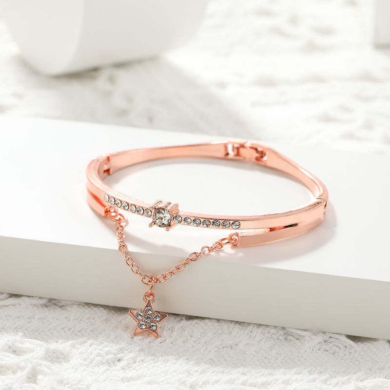 Lady Temperament Five-pointed Star Diamond Rose Bracelets