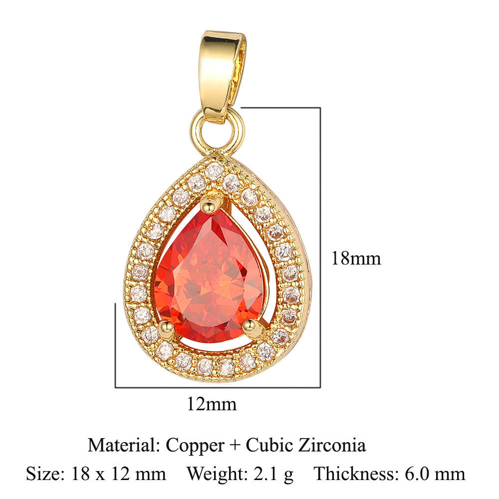 Water Drop Square Heart-shaped Leaves Female Pendants