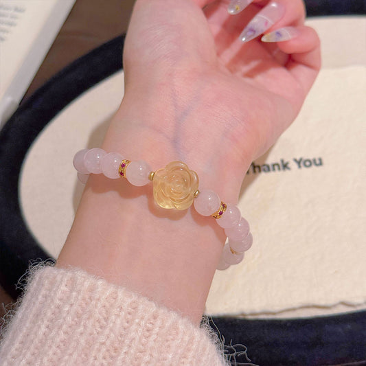 Camellia Citrine Light Luxury Minority High Sense Bracelet
