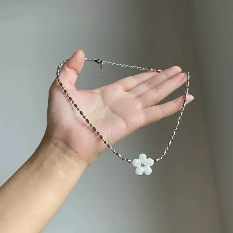 Ceramic Apple Braid Rope Beaded Female Niche Necklaces