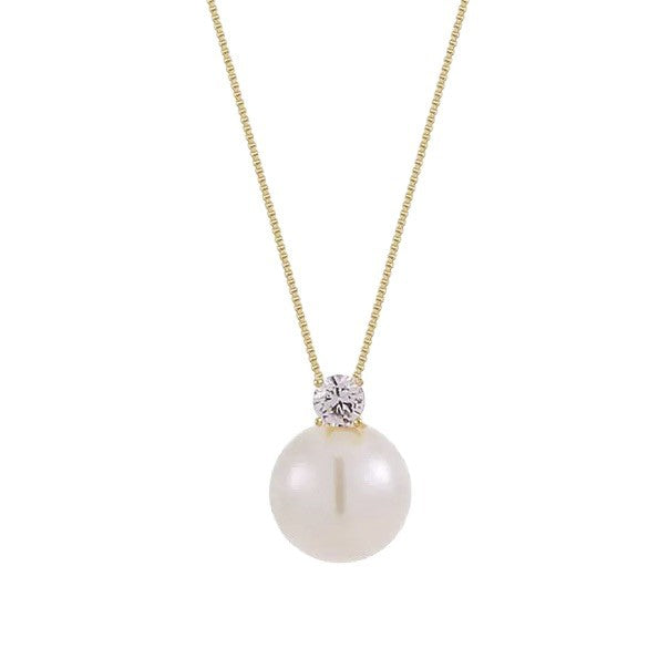 Women's Single Pearl Light Luxury Minority Design High-grade Zircon Shell Necklace