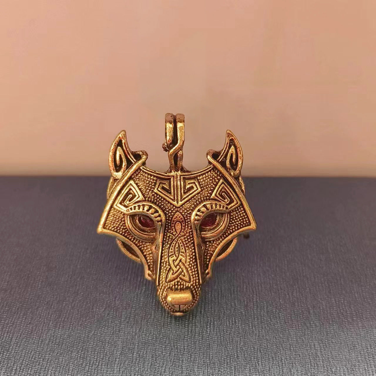 Exaggerated Personalized Viking Force Laboratories Wolf Head Charm Pendants