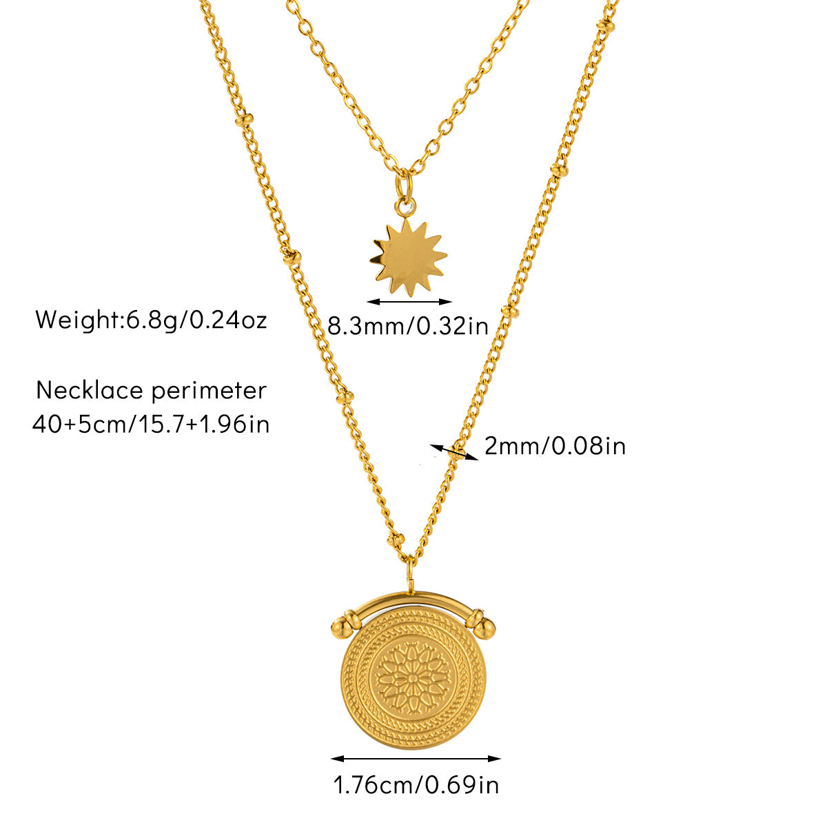 Women's Trendy Unique Titanium Chain Fashion Style Geometric Necklaces