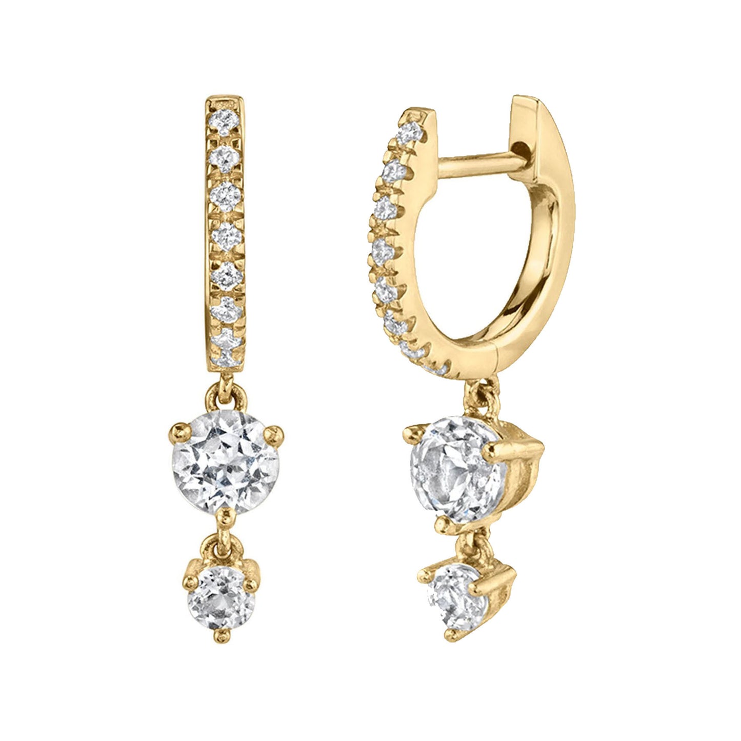 French Entry Lux Geometric Inlaid White Diamond Simple Rings