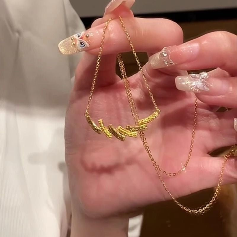 Gold Crushed Ice Flash Exquisite Fashion Necklaces