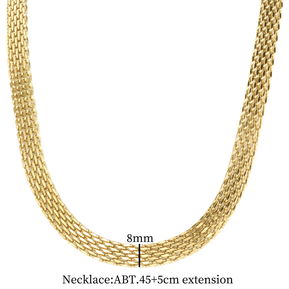Woven Snake Bones Chain Light Luxury High-grade Titanium Steel Clavicle Necklace