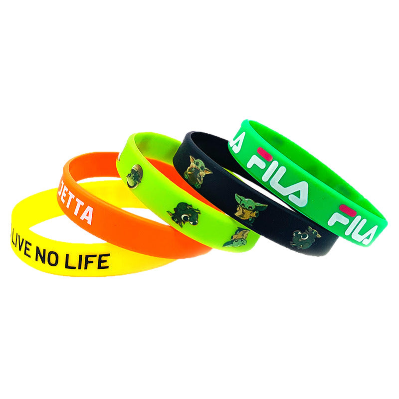Lettering Printing Pattern Gravure Adult Wristband Bracelet