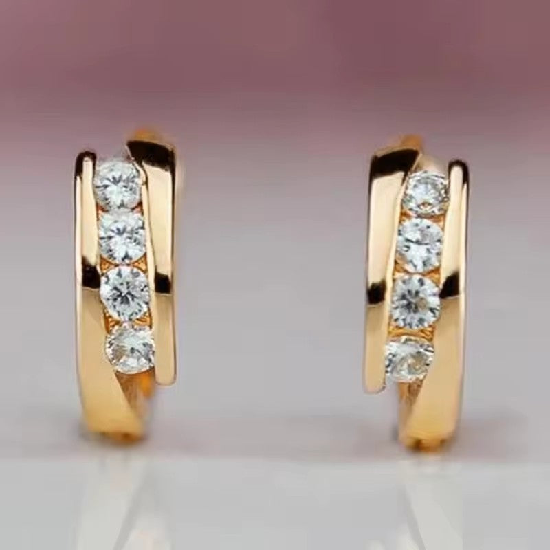 Women's Trendy Super Shiny Temperament Exquisite Versatile To Make Round Earrings