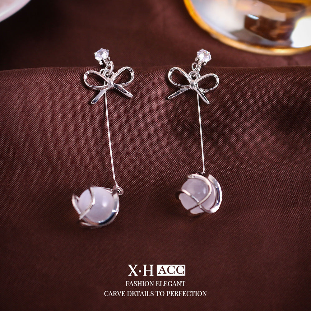 Elegant Zircon Butterfly Tassel Gentle Stylish Personality Stud Earrings
